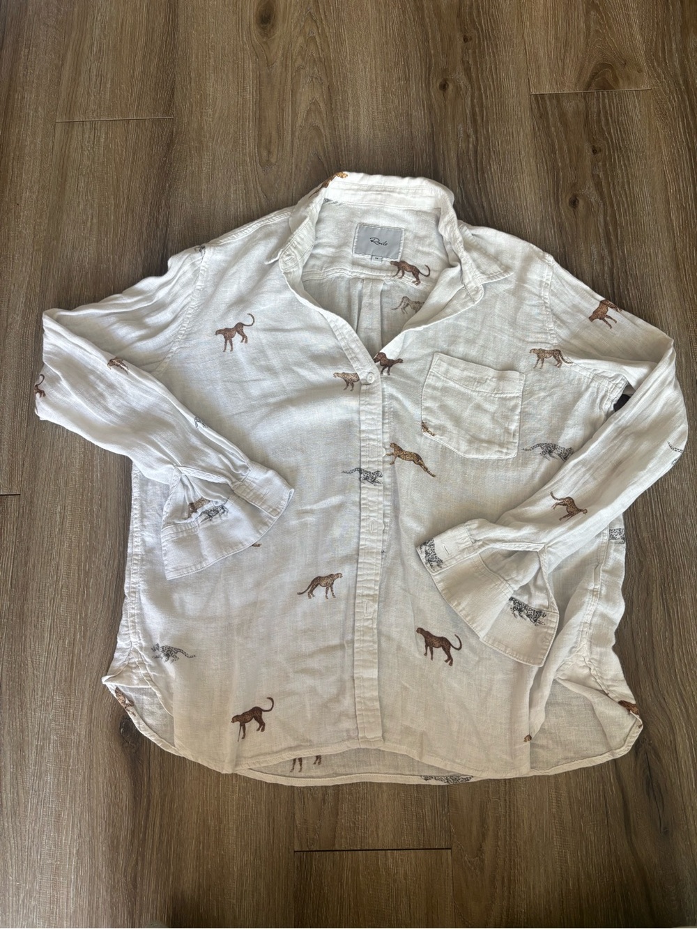 Rails Kids Cream Button-Down Shirt with Dog Print